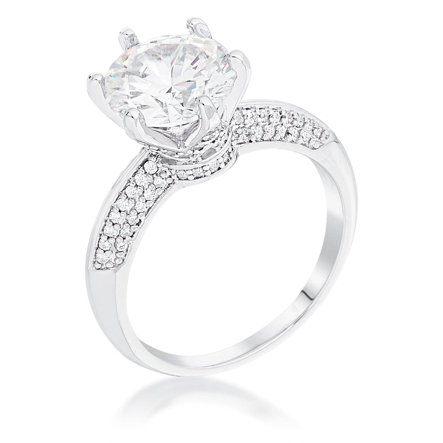 Adeline 9mm Round CZ Solitaire Ring | 2.75ct | 3.3ct
