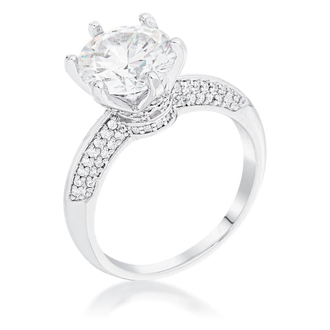 Adeline 2.75ct Round Solitaire Quad Micropave Ring | 3.3ct