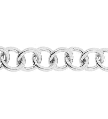 Adena Silvertone Heart Chain Bracelet  – 7in