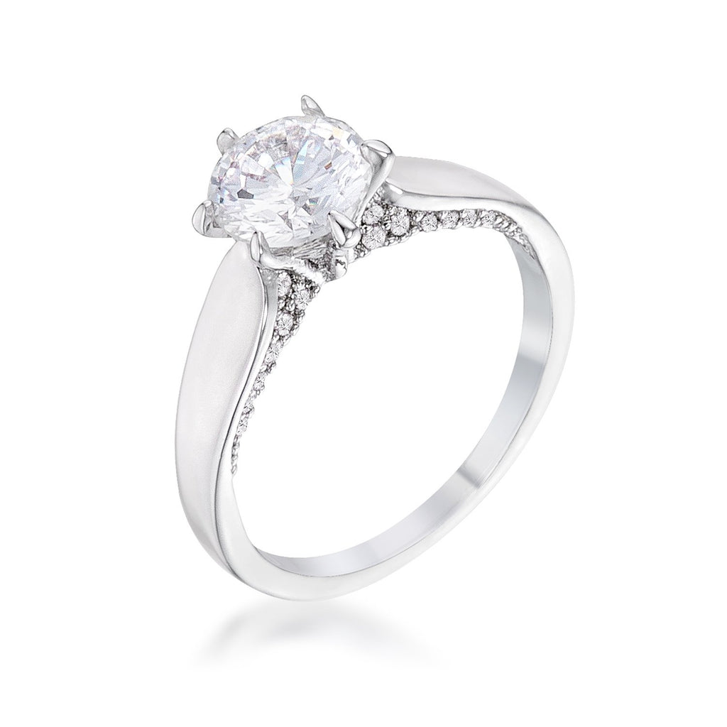 Afron Contemporary CZ Solitaire Engagement Ring | 1.8ct