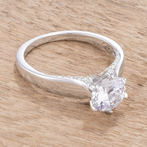 Afron Contemporary CZ Solitaire Engagement Ring | 1.8ct