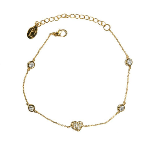 Aharona Gold Heart Charm Bracelet | 7in