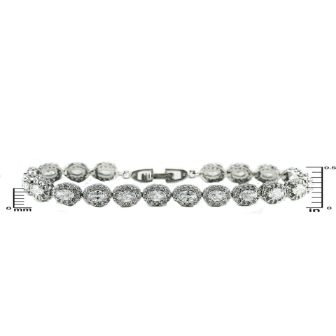 Aimee Oval HaloStatement Bracelet – 7.25 inch | 20ct