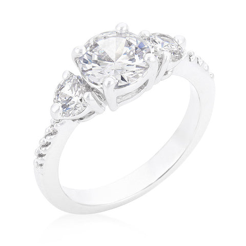 Alba Three Round Stone Engagement Ring | 2.5ct | Cubic Zirconia - Beloved Sparkles
 - 1