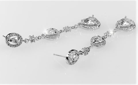 Alina Pear Drop Dangle Chandelier Earrings | 55mm