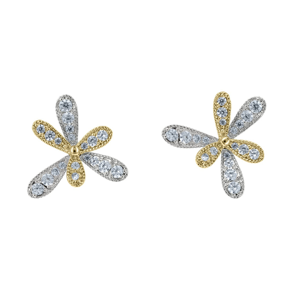Lexi Pave CZ Double Moveable Clover Earrings