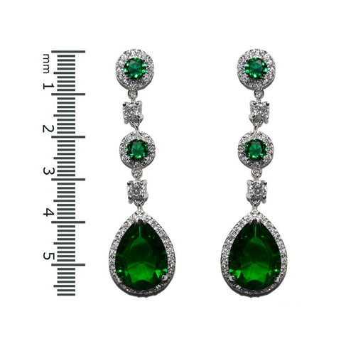 Amberly Emerald Chandelier Earrings | 57mm