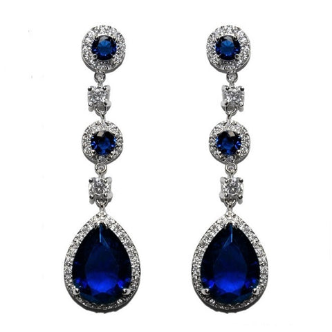 Amberly Sapphire Chandelier Earrings | 57mm