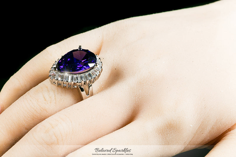 Lorna Amethyst Pear Statement Cocktail Ring | 12ct