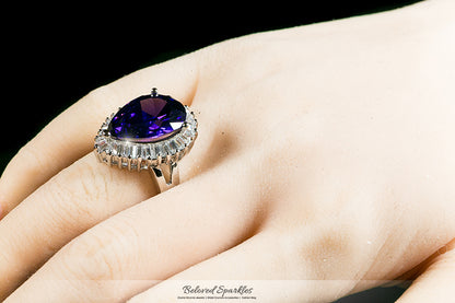 Lorna Amethyst Pear Statement Cocktail Ring | 12ct