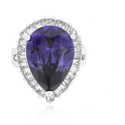 Lorna Amethyst Pear Statement Cocktail Ring | 12ct