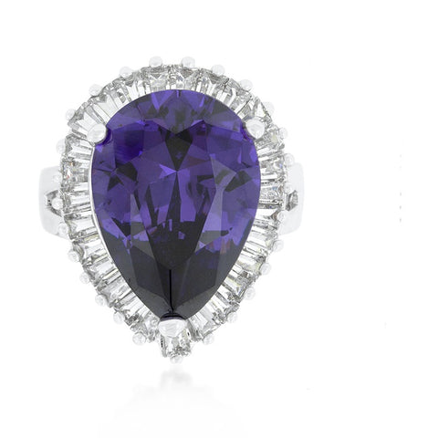 Lorna Amethyst Pear Statement Cocktail Ring | 12ct