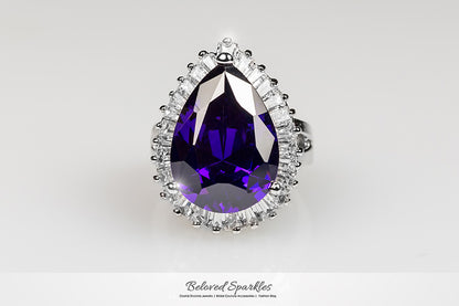 Lorna Amethyst Pear Statement Cocktail Ring | 12ct