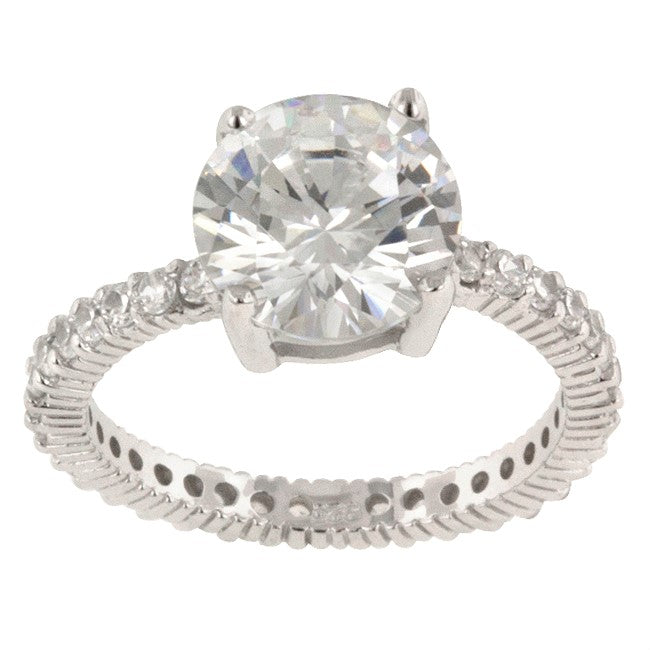 Anika 10mm Round Solitaire Engagement Ring | 4.5ct | Sterling Silver
