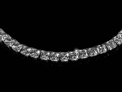 Anissa CZ Princess Cut Tennis Necklace Set