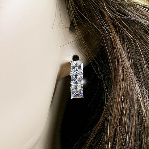 Anissa CZ Princess Cut Tennis Necklace Set