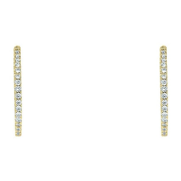 Anna Inside Outside CZ Gold Hoop Earrings | 1.6in