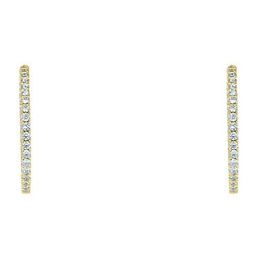 Anna Inside Outside CZ Gold Hoop Earrings | 1.6in