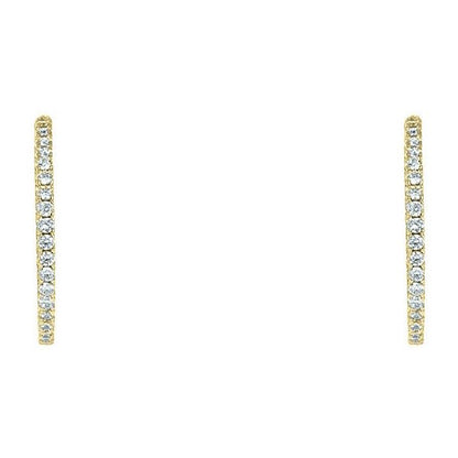 Anna Inside Outside CZ Gold Hoop Earrings | 1.6in