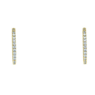 Anna Inside Outside CZ Gold Hoop Earrings | 1.25in