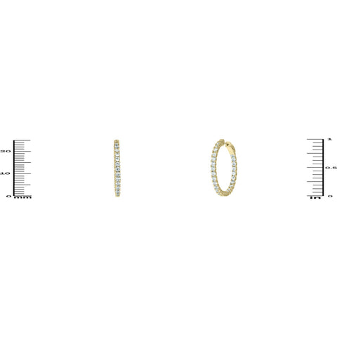 Anna 1.25” Inside Outside CZ Gold Hoop Earrings