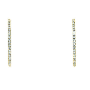 Anna Inside Outside CZ Gold Hoop Earrings | 2in