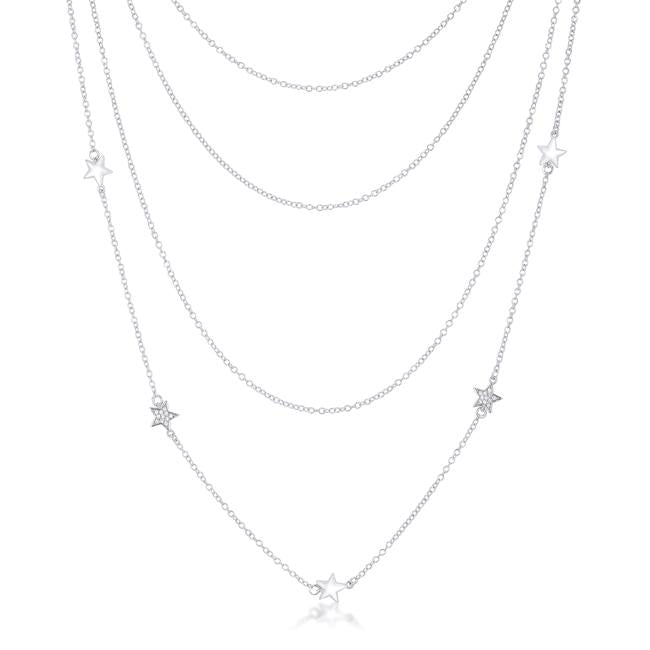 Caroline Multi Chain C Star Layered Necklace