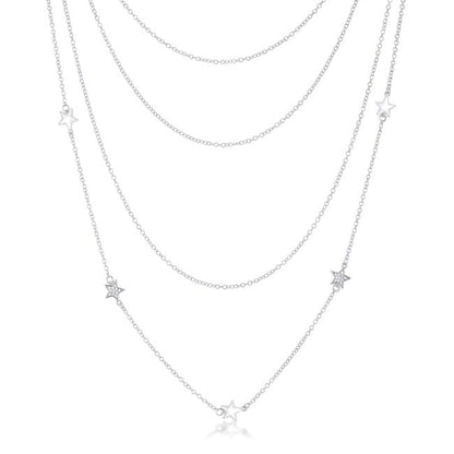 Caroline Multi Chain C Star Layered Necklace