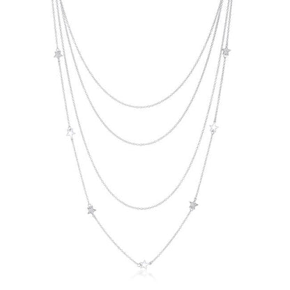 Caroline Multi Chain C Star Layered Necklace
