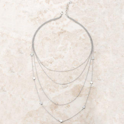 Caroline Multi Chain C Star Layered Necklace
