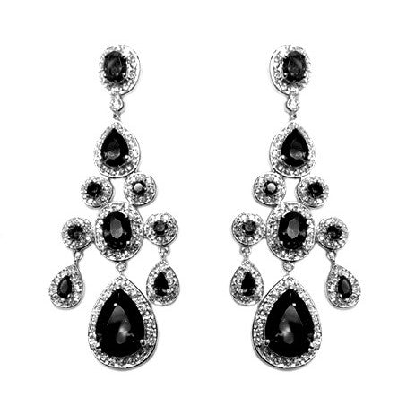 Ariana Black Sassy Chandelier Earrings | 71mm