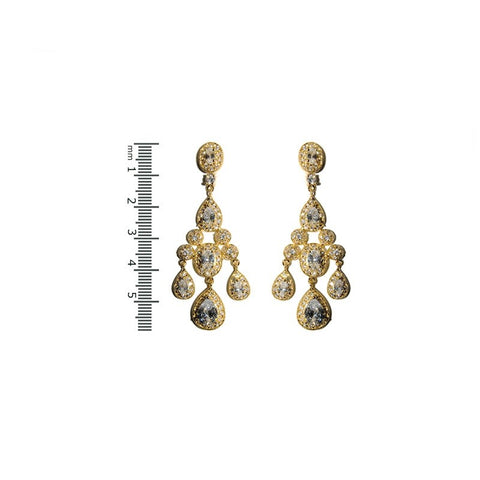 Armania Clear Chandelier Earrings | 18k Gold | 51mm