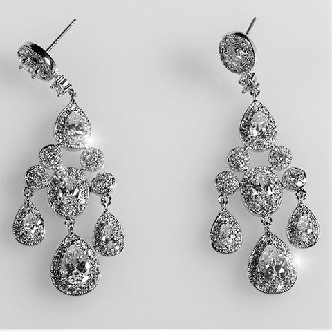 Armania Clear Chandelier Earrings | 51mm