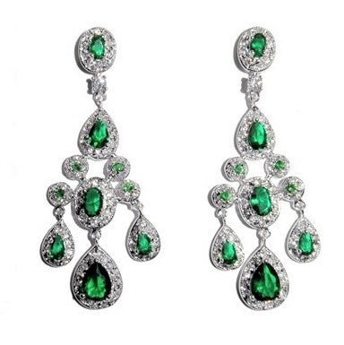 Armania Emerald Chandelier Earrings | 51mm
