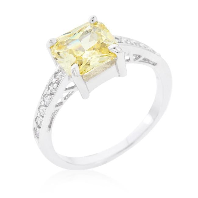 Barrie 2.5ct Canary Princess Solitaire Ring | 3ct | Sterling Silver