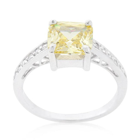 Barrie 2.5ct Canary Princess Solitaire Ring | 3ct | Sterling Silver