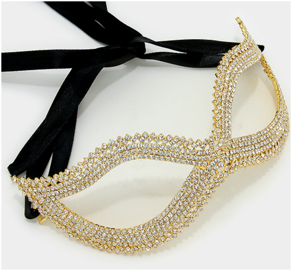 Bathia Classic Cluster Gold Mask | Gold | Crystal - Beloved Sparkles
 - 1