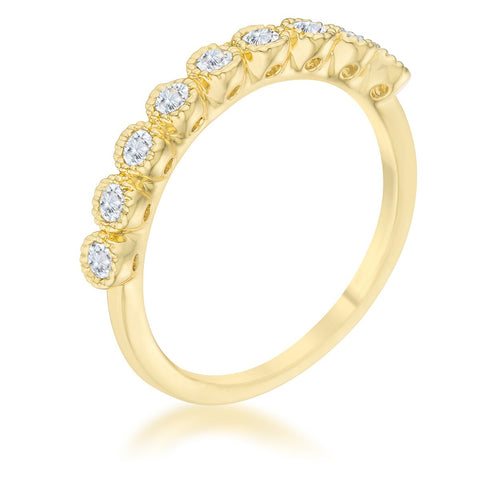 Bea CZ Delicate 14k Gold Band Ring | 0.3ct