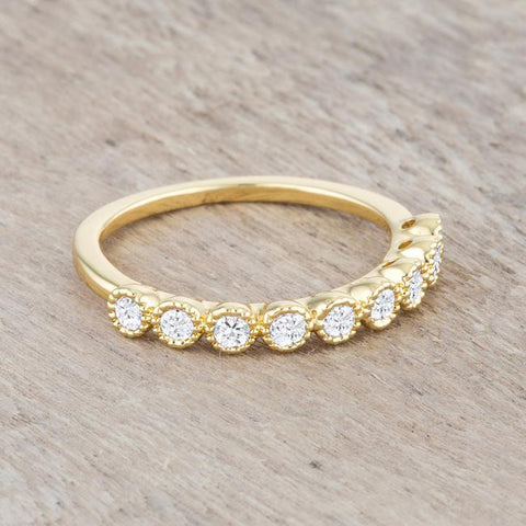 Bea CZ Delicate 14k Gold Band Ring | 0.3ct