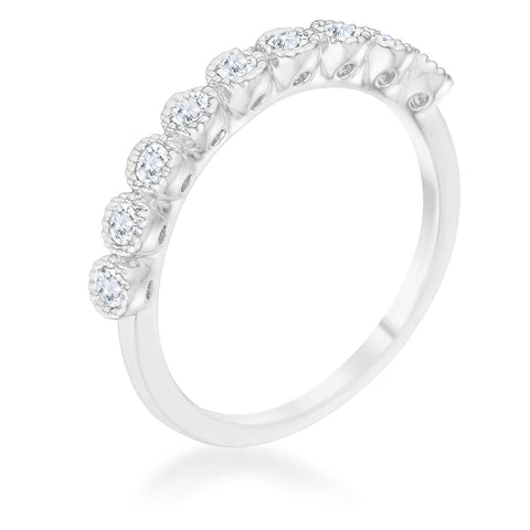 Bea CZ Delicate Silver Band Ring | 0.3ct