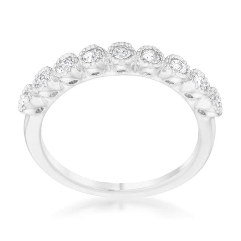 Bea CZ Delicate Silver Band Ring | 0.3ct