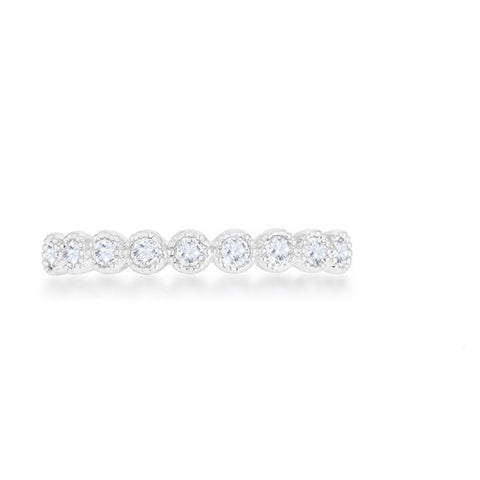 Bea CZ Delicate Silver Band Ring | 0.3ct