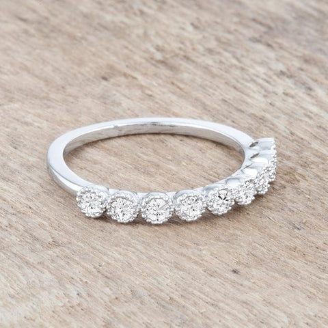 Bea CZ Delicate Silver Band Ring | 0.3ct