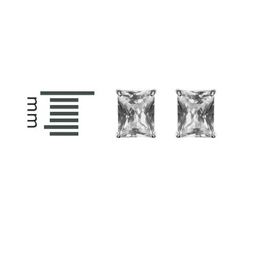 Belinda Radiant CZ Stud Earrings – 6mm | .5ct
