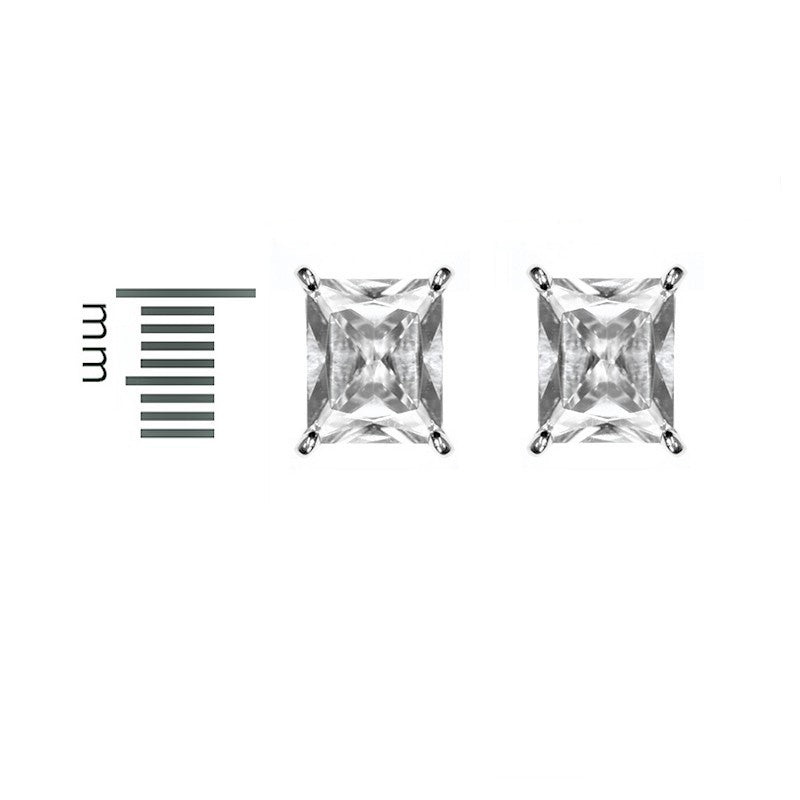 Belinda Radiant CZ Stud Earrings – 8mm | 2ct