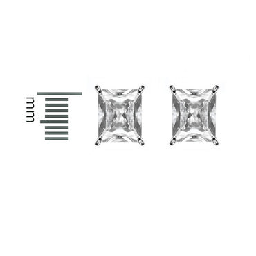 Belinda Radiant CZ Stud Earrings – 8mm | 2ct