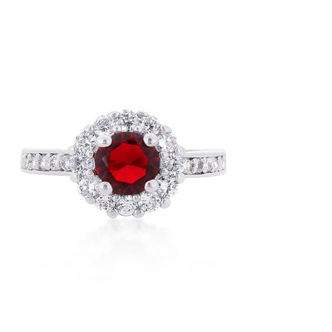 Belle Garnet Red Halo Engagement Cocktail Ring | 2.2ct