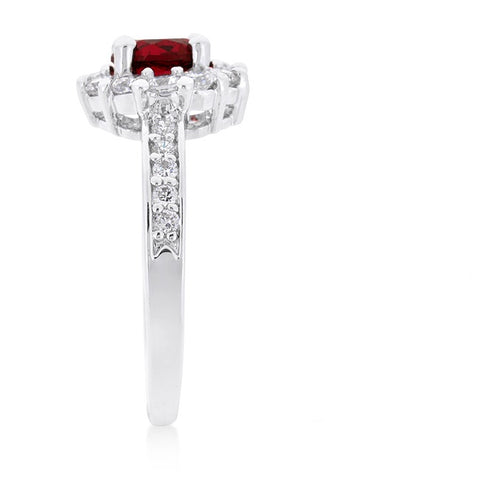 Belle Garnet Red Halo Engagement Cocktail Ring | 2.2ct