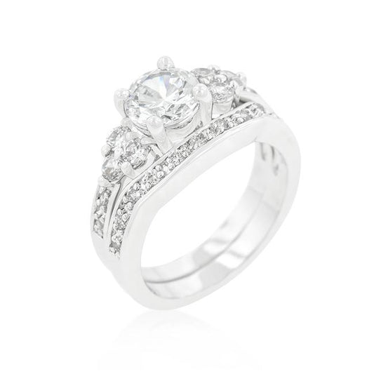 Bella 7mm Round Triplet Engagement Ring Set | 1.4ct | 2.5ct