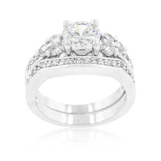 Bella 7mm Round Triplet Engagement Ring Set | 1.4ct | 2.5ct